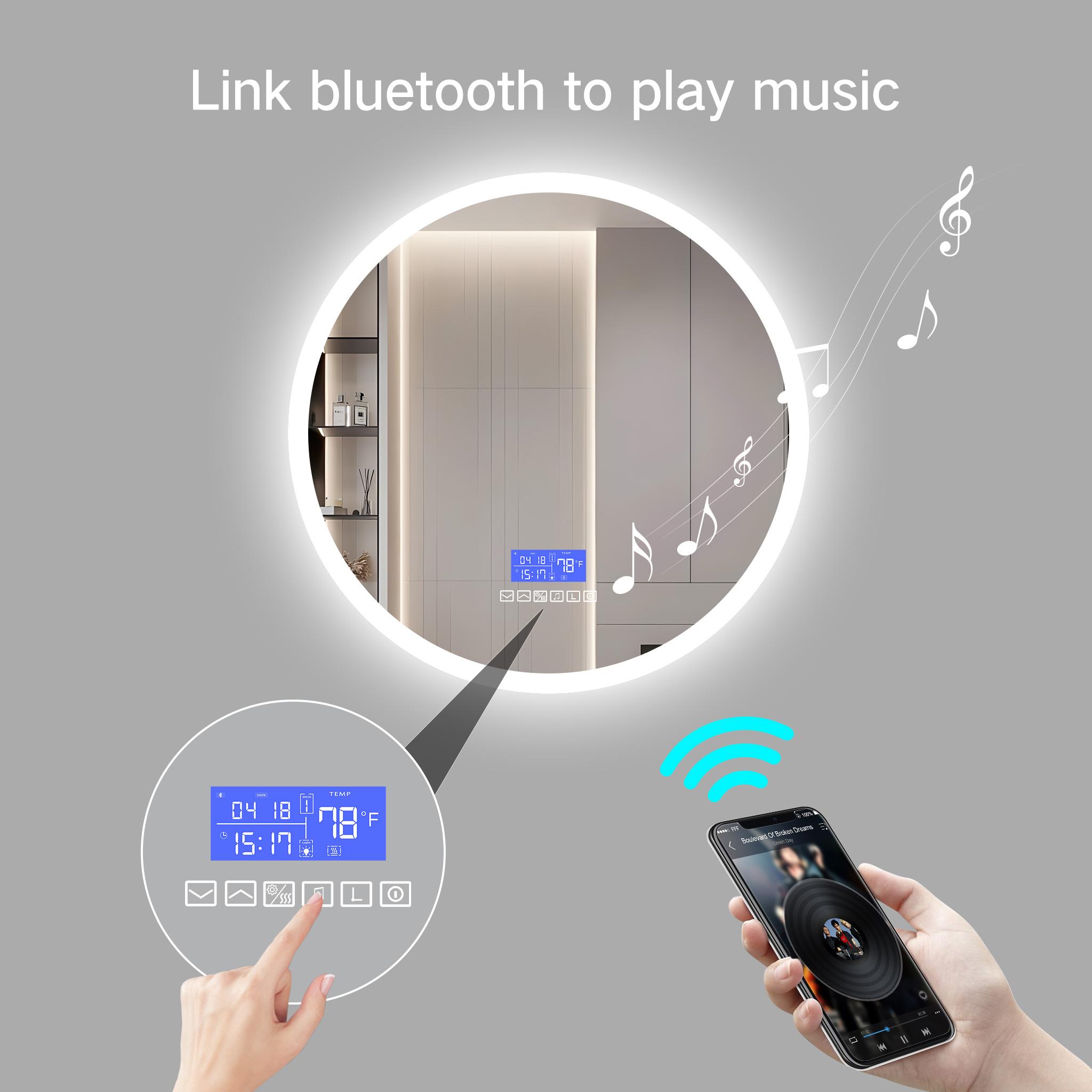 3 Color LED - Time - Temprature - Defogger - Date - Bluetooth Music